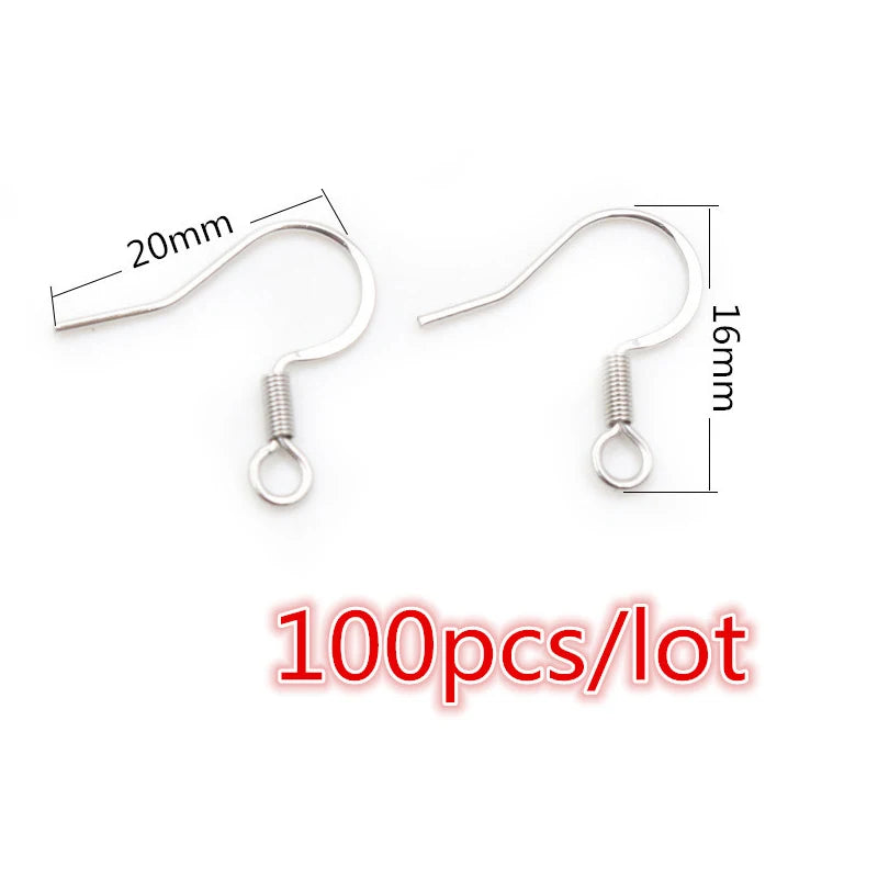 Stainless Steel Earrings Ear Wires  Jewelry Making Findings  30-100 Pieces