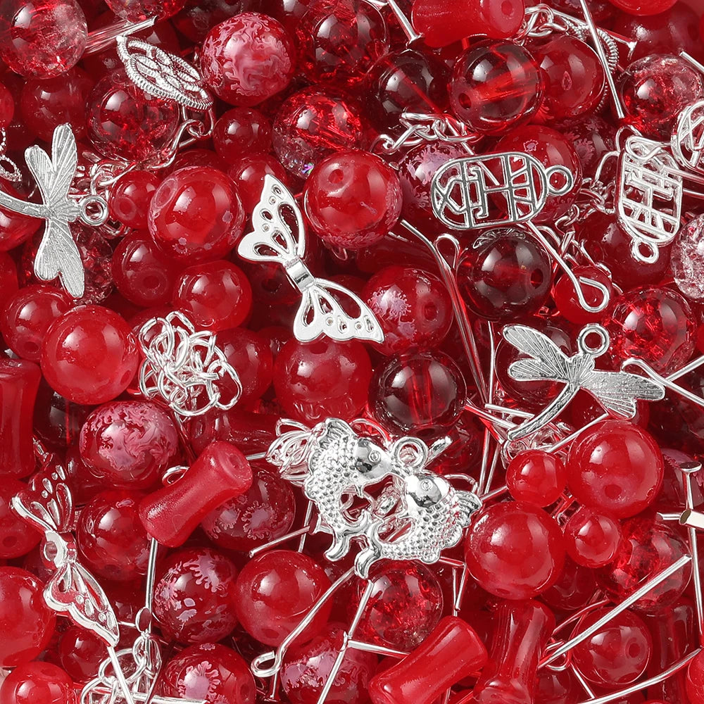 Mixed Glass Beads Metal Pendants For Bracelets & Necklaces