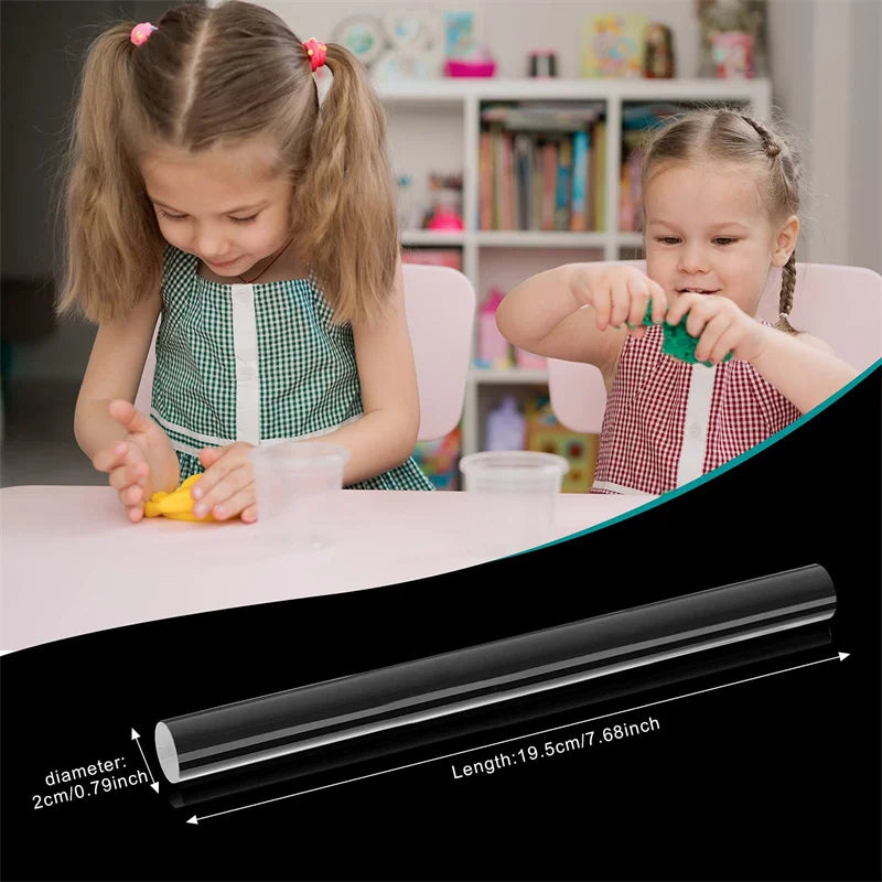Solid Clay Acrylic Rolling Pin Roller Modelling Clay Tools Sculpting Polymer Porcelain Handmade Art 1/2Pcs
