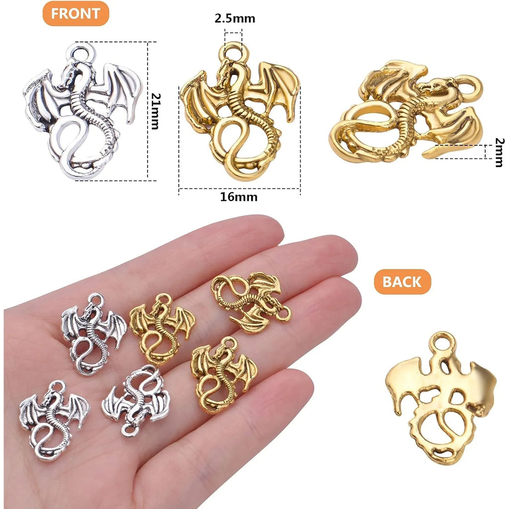 Flying Dragon Charms /Pendants  Necklace Bracelet Jewelry Making 100pcs