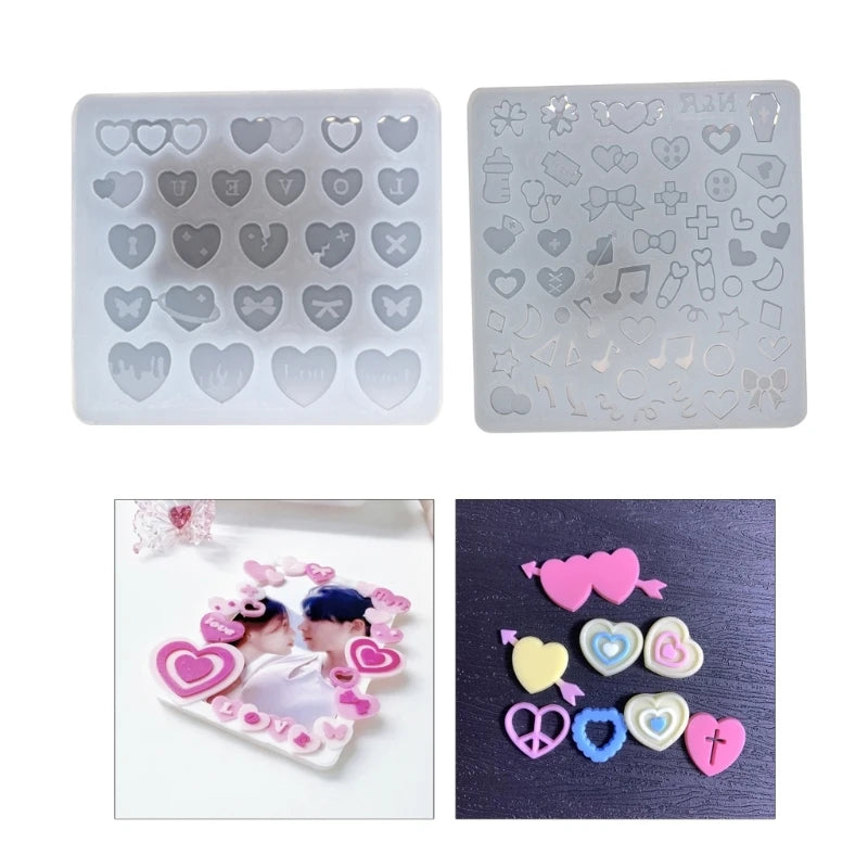 Assorted Hearts & Flower Molds Pendant Resin