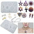 Array of Symbols of Silicone Epoxy Resin  Molds: Pendant, Keychain  for Necklaces Charms Jewelry Making