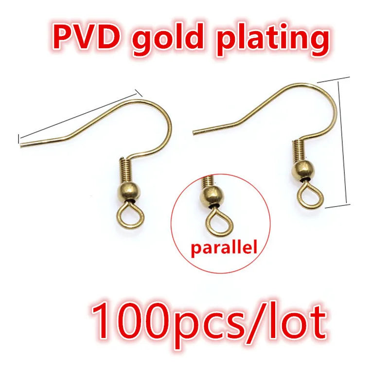 Stainless Steel Earrings Ear Wires  Jewelry Making Findings  30-100 Pieces