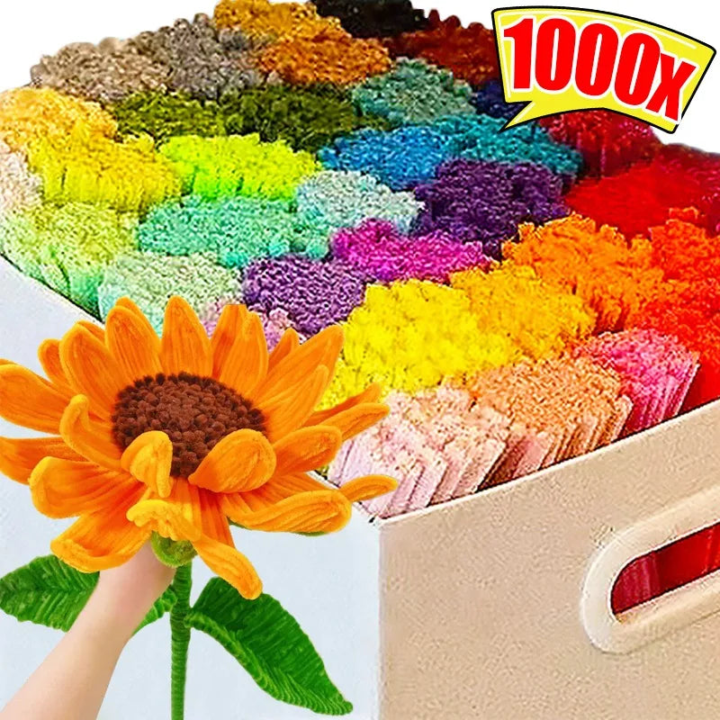 Colorful Twisting  Chenille Fluffy Pipe Cleaners Stems Kids Art