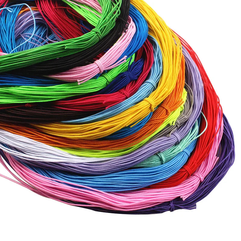 Braided Elastic Cord Stretch String Fabric Crafting Cords for Jewelry Making 23 Colors 1mm Thick  24M Length