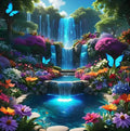 5D Diamond Painting Kit for Adults, Waterfall, Landscape Art, Round Drill
