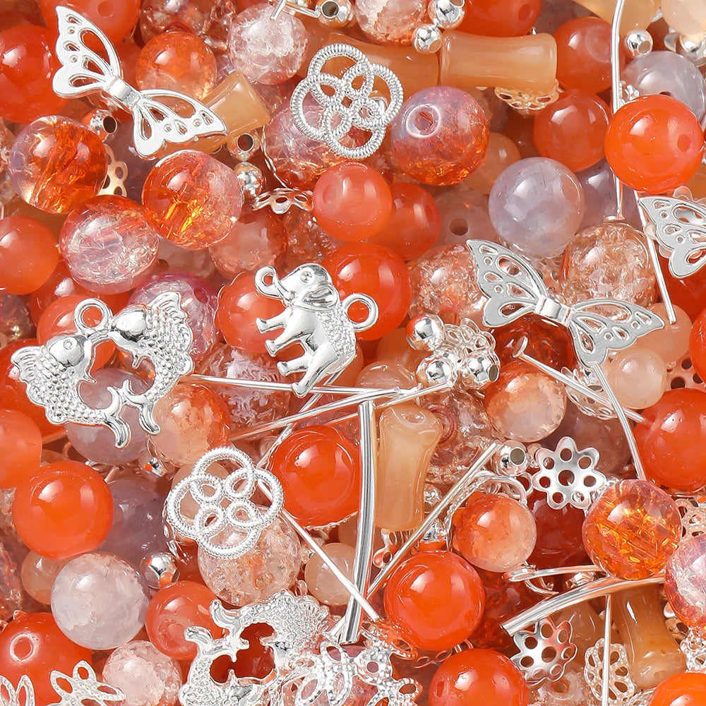 Mixed Glass Beads Metal Pendants For Bracelets & Necklaces