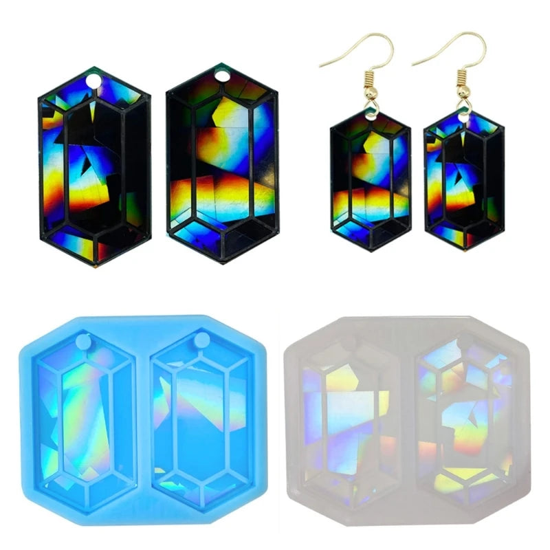 Holographic Keyring Earring Pendant  Resin Mold