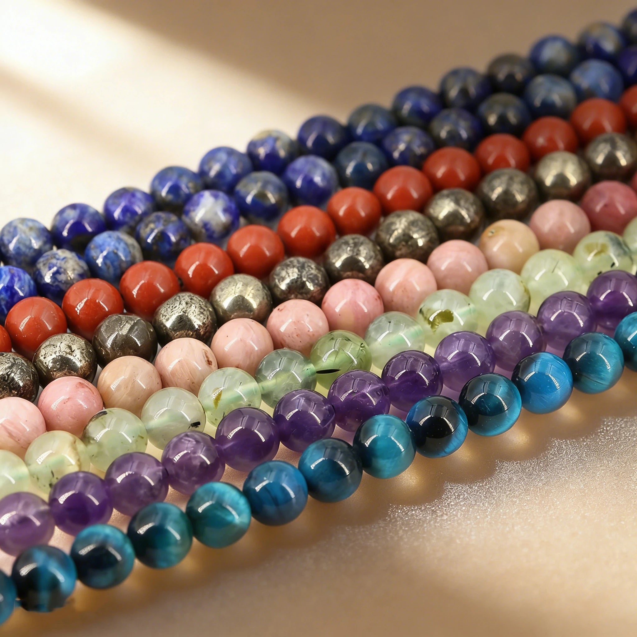 Natural Stone Beads Blue Tiger Eye Crystal Amethyst Rose Quartz Gemstone for Jewelry Making Bracelets Necklaces 4/6/8/10MM
