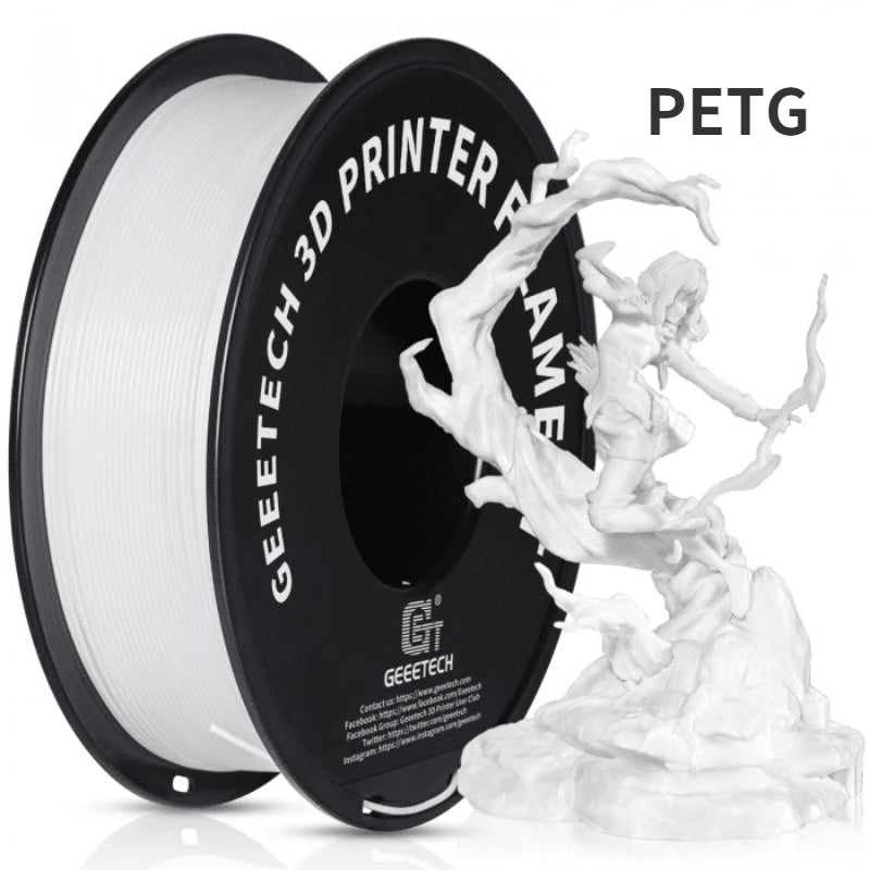 Geeetech 3d printer Filament PLA PETG Plastic 1kg 1.75mm,Tangle-Free,  wire materials, black, white, vacuum packaging