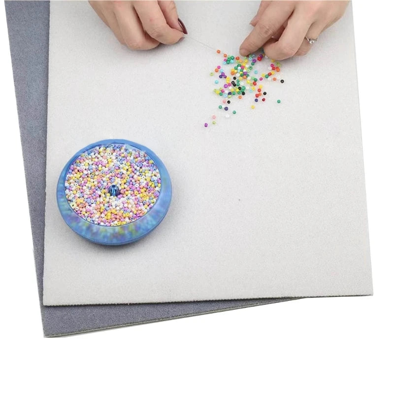 Bead Mats Pack of 2 Gray & Beige Non Skid