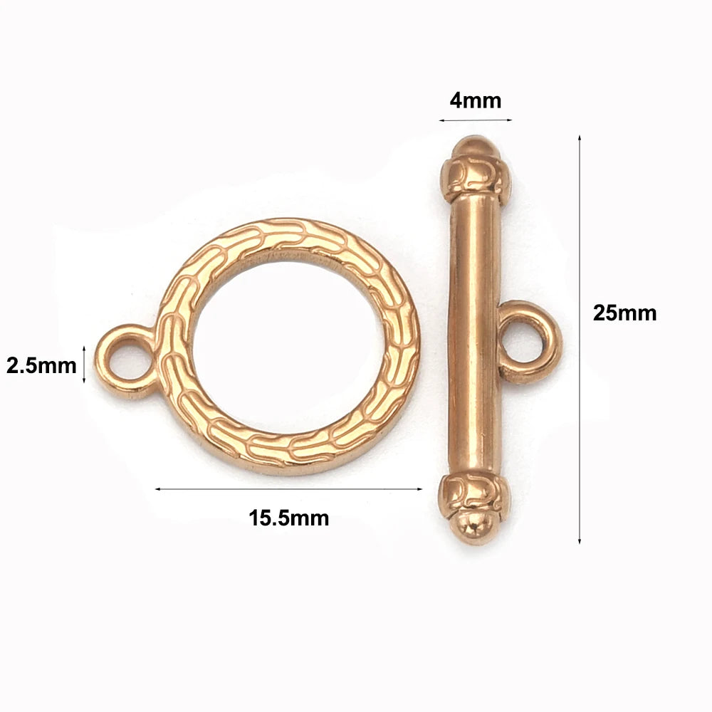 Stainless Steel Toggle Clasps 4 Sets
