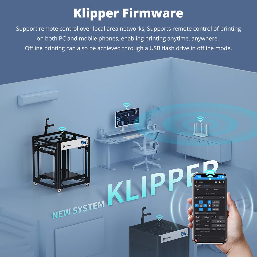 TRONXY VEHO 500 Pro 3D Printer 300mm/s High-Speed Printing Large Print Size 500*500*500mm Auto leveling Klipper  Firmwar