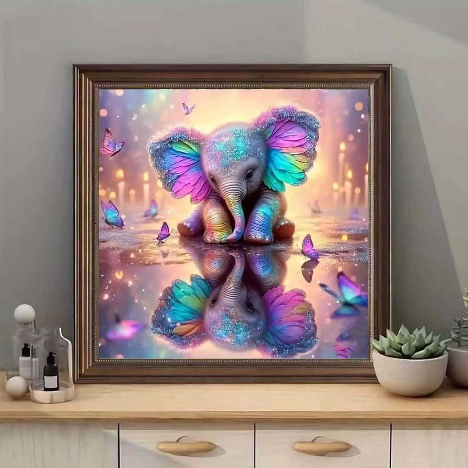 5D Diamond Painting Kit for Adults,  Elephant Full Drill Art, Home Wall Decor 14x14 Inch