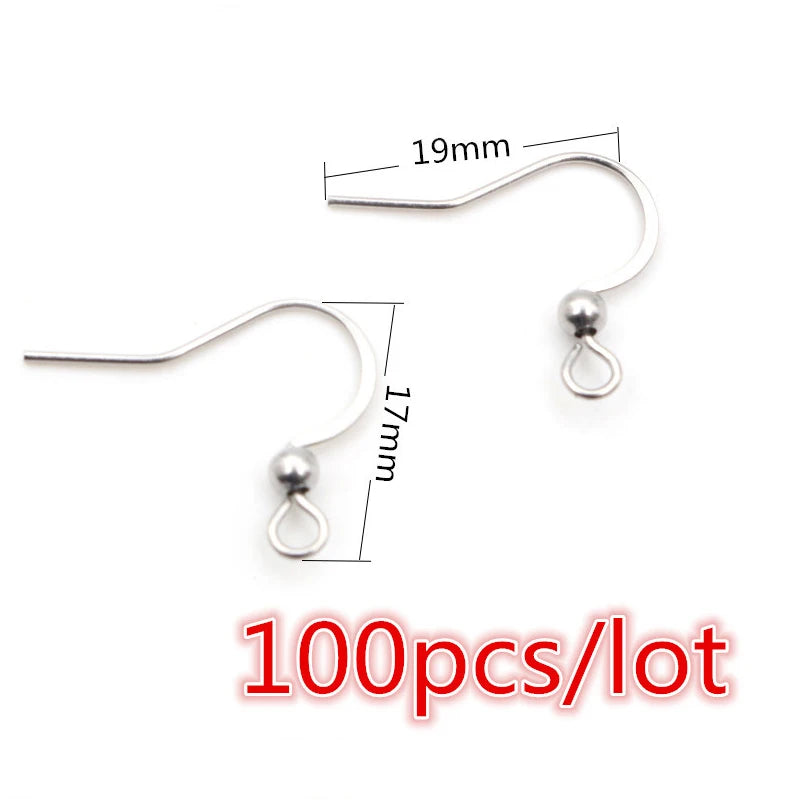 Stainless Steel Earrings Ear Wires  Jewelry Making Findings  30-100 Pieces