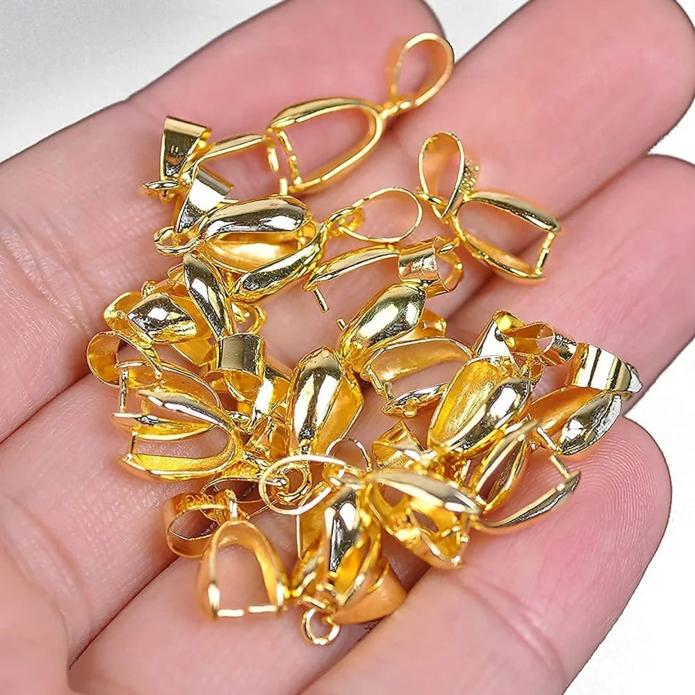 Stainless Steel Pendant Pinch  Bail  Necklace Pendants Jewelry Making 10/20pcs