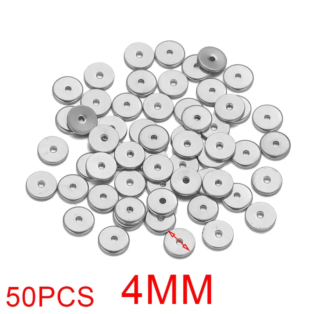 Daisy Spacer Beads Gold Plated Over Stainless Steel For Jewelry Making 50 Pieces
