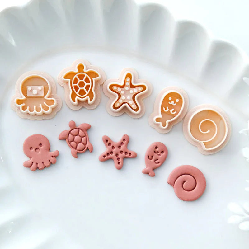 Ocean Theme Polymer Clay Earring Cutters 5Pcs/Set