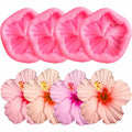 4-Piece Hibiscus Flower Silicone Mold Set | For Decoration, Soap Making, Scented Candle Making, Clay Resin Casting - Tools, Pendant Molds