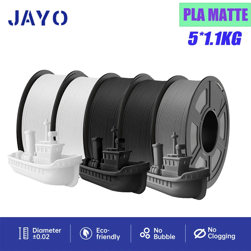 JAYO 5Rolls PLA/PLA Plus/Petg/ABS/TPU/PLA Metal/PLAYG/HS-PLA 3D Printer Filament 1.75mm FDM
