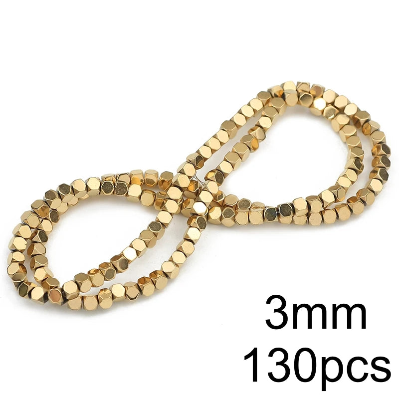 AAA+ Retention Color Natural Gold Plated Hematite  Loose Beads For Jewelry Making
