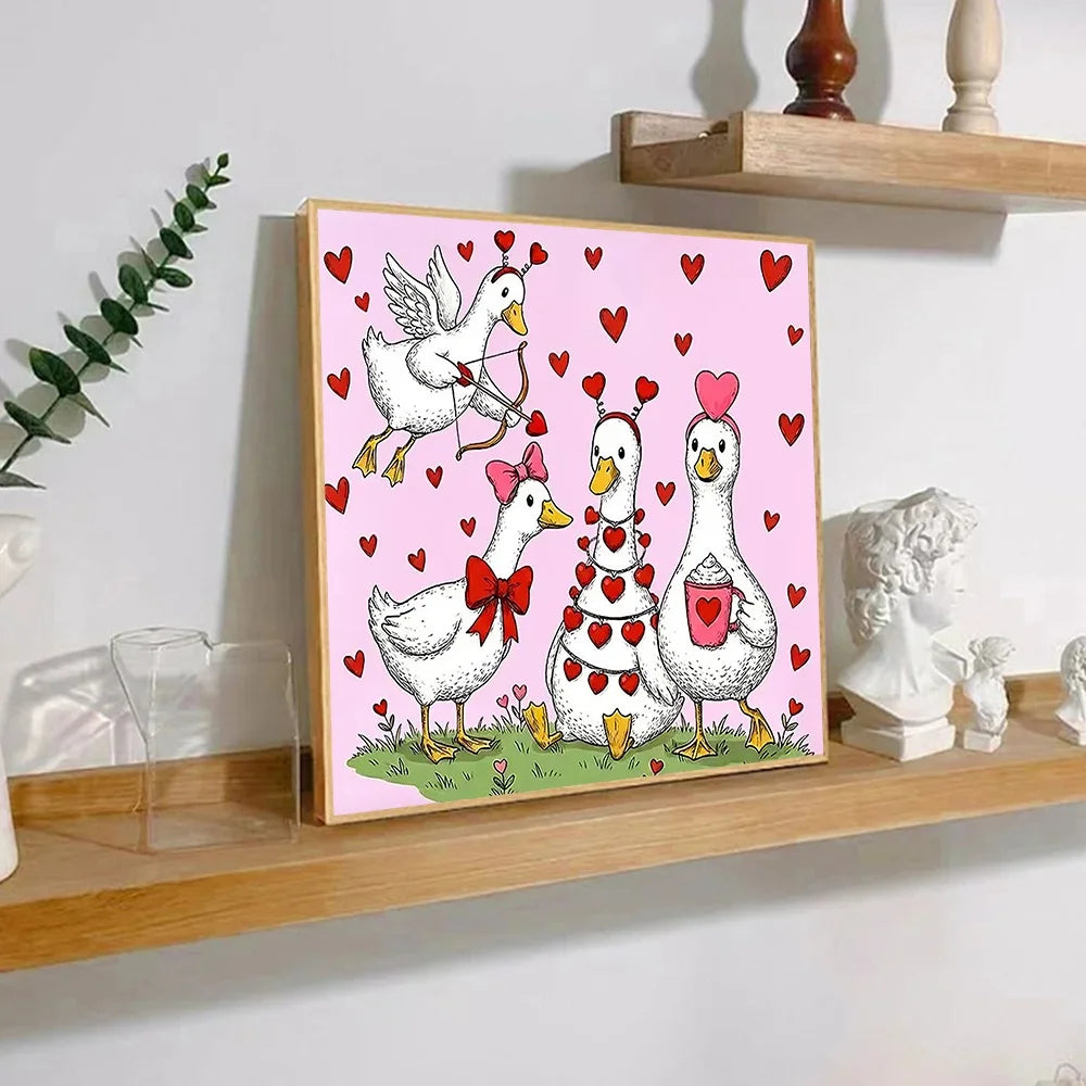 Duck And Hearts Paint By Numbers Kit