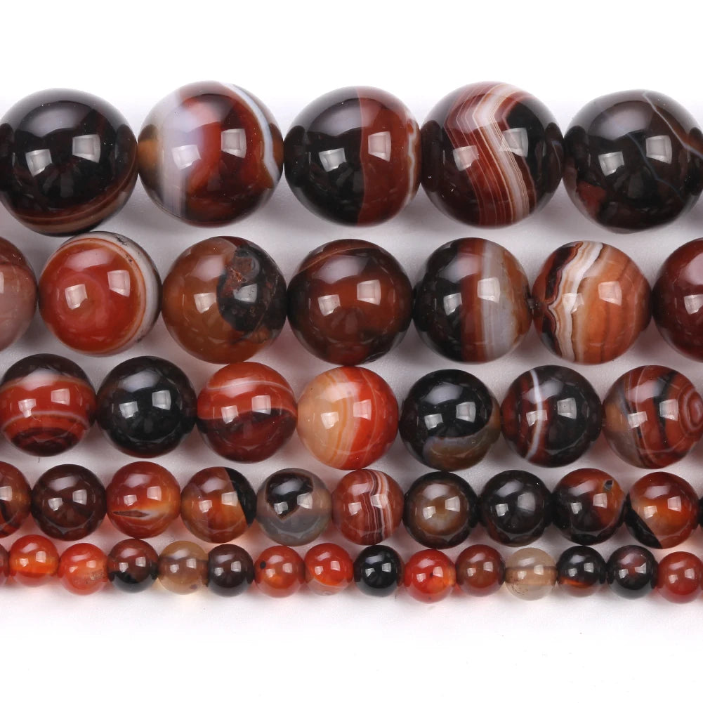 Natural Dream Stripe Agate Stone Round Beads for Jewelry Making  Bracelets Necklace Earrings  15" 4mm-12mm