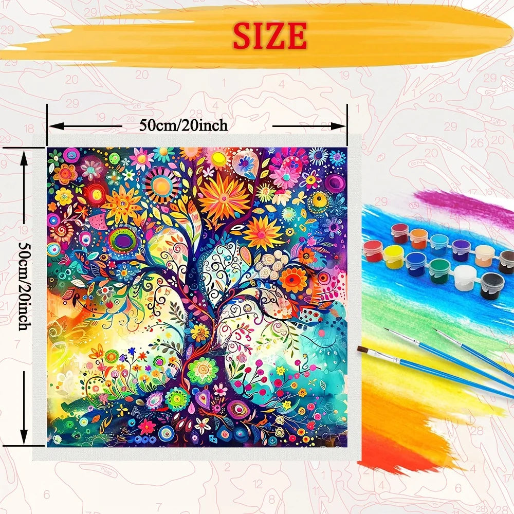 Colorful Trees Paint By Numbers Kit