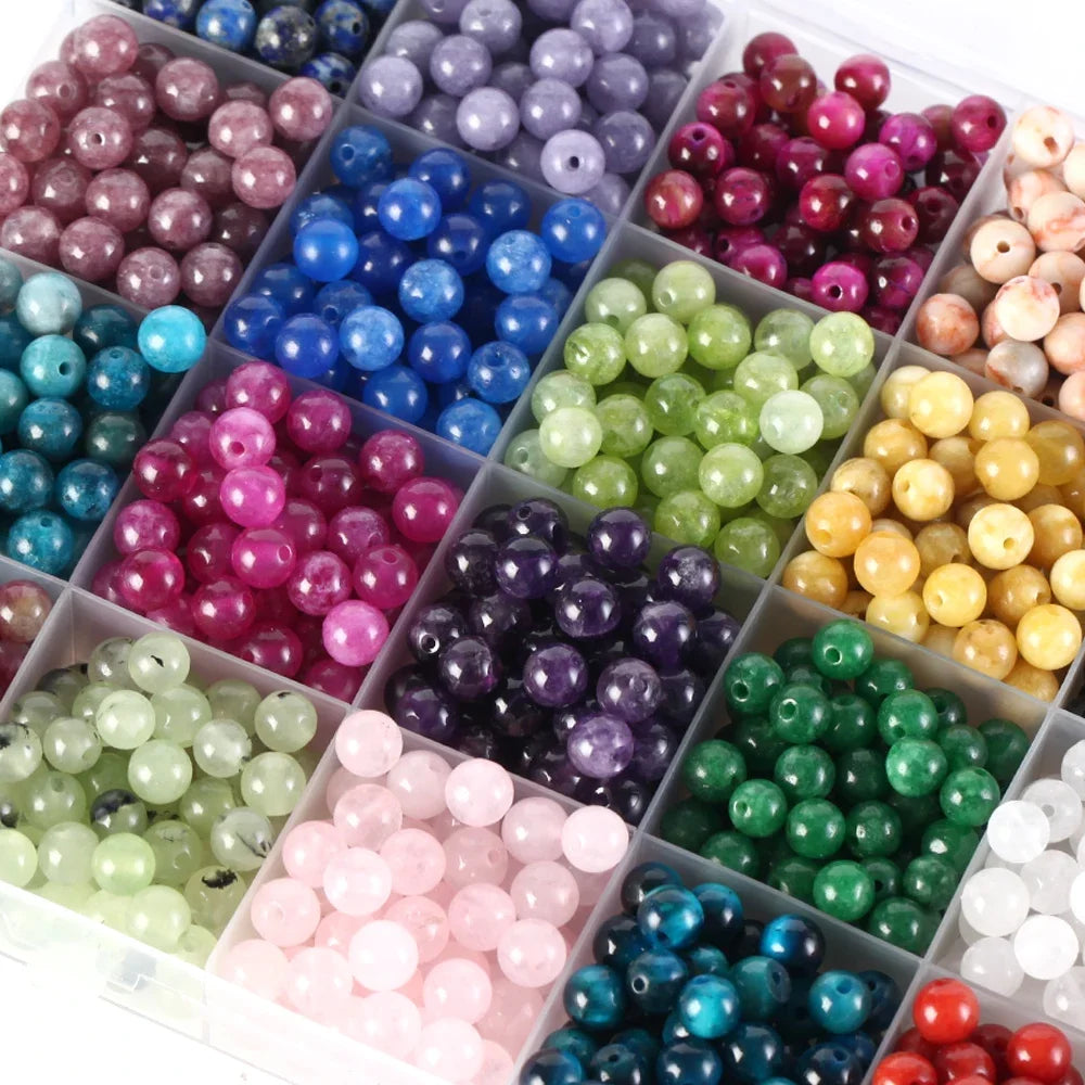 4-12MM Natural Stone Beads Lava Amethyst Tiger Eye Quartz Agates Round Jewelry Making Bracelets, Necklaces, Earrings