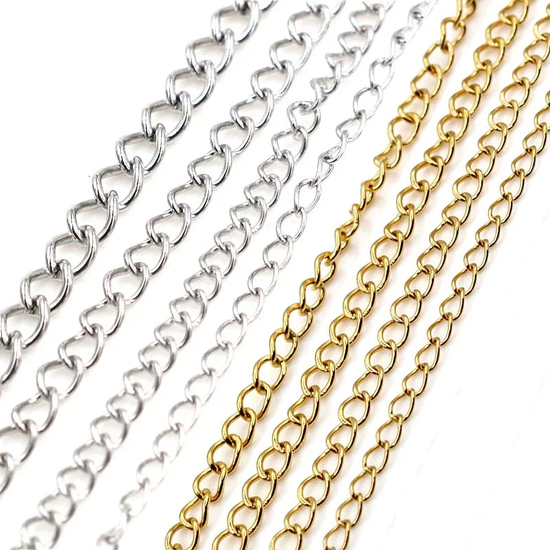 5 Meters Stainless Steel Gold Chains Bulk