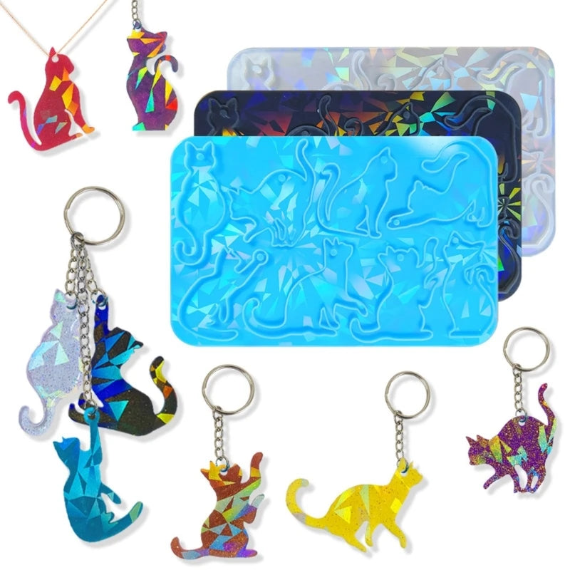 Keychain Or Pendant Cat Holographic Mold