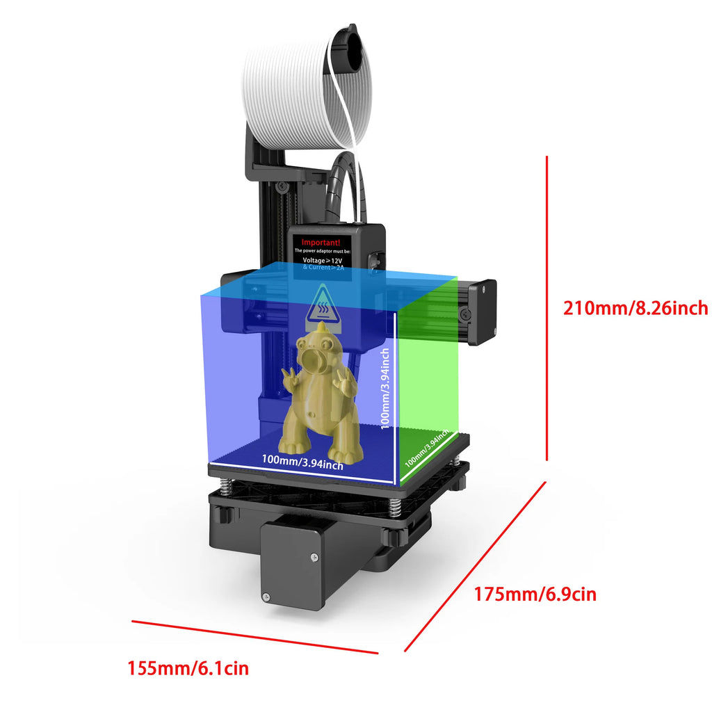 K10 Entry Level 3D Printer Mini Desktop Printing Machine Compatible with PLA TPU 1.75mm Filament Ideal for Kids Students Beginners  Printing Projects Compact Portable Design Easy to Operate Quiet Operation with One Key Printi