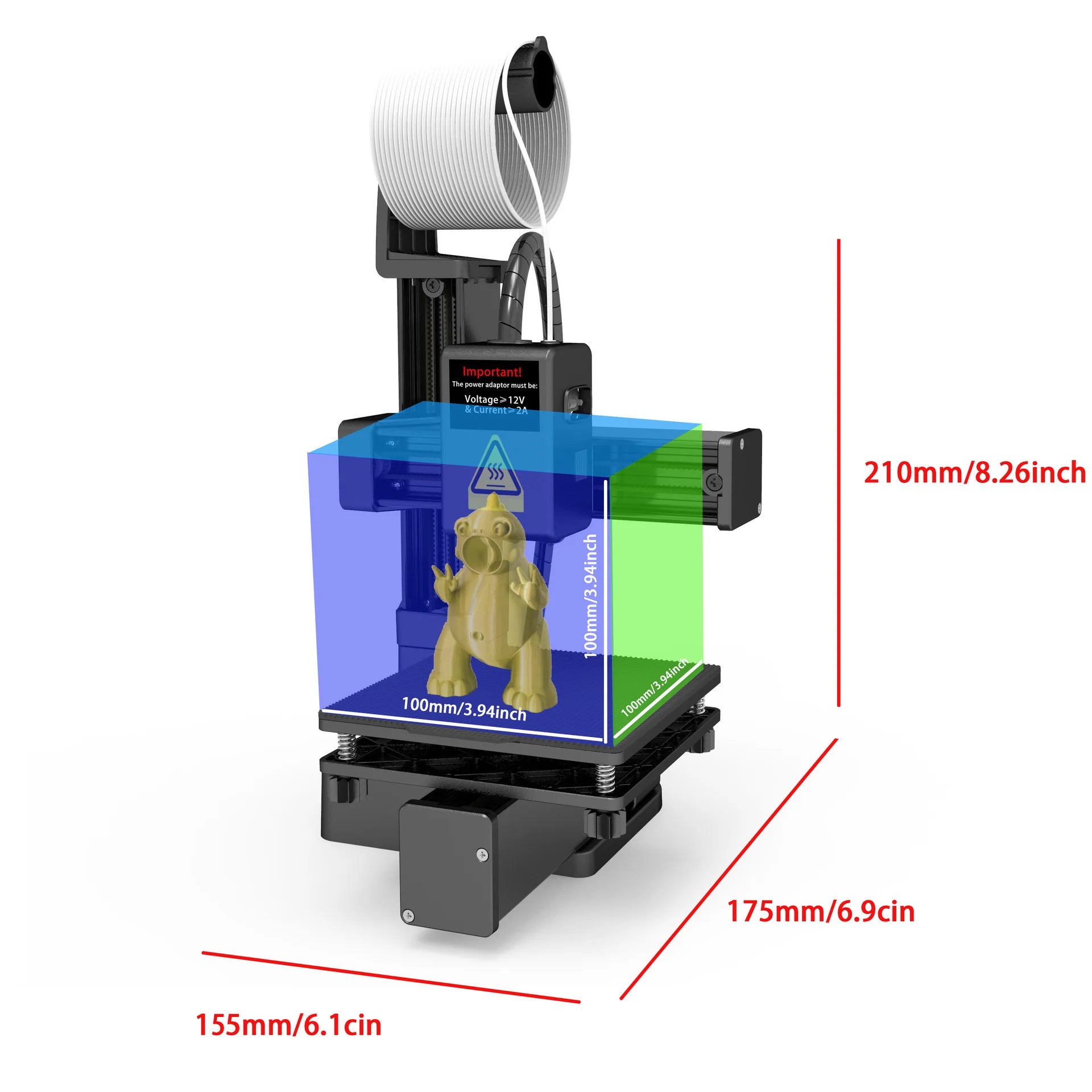 K10 Entry Level 3D Printer Mini Desktop Printing Machine Compatible with PLA TPU 1.75mm Filament Ideal for Kids Students Beginners  Printing Projects Compact Portable Design Easy to Operate Quiet Operation with One Key Printi