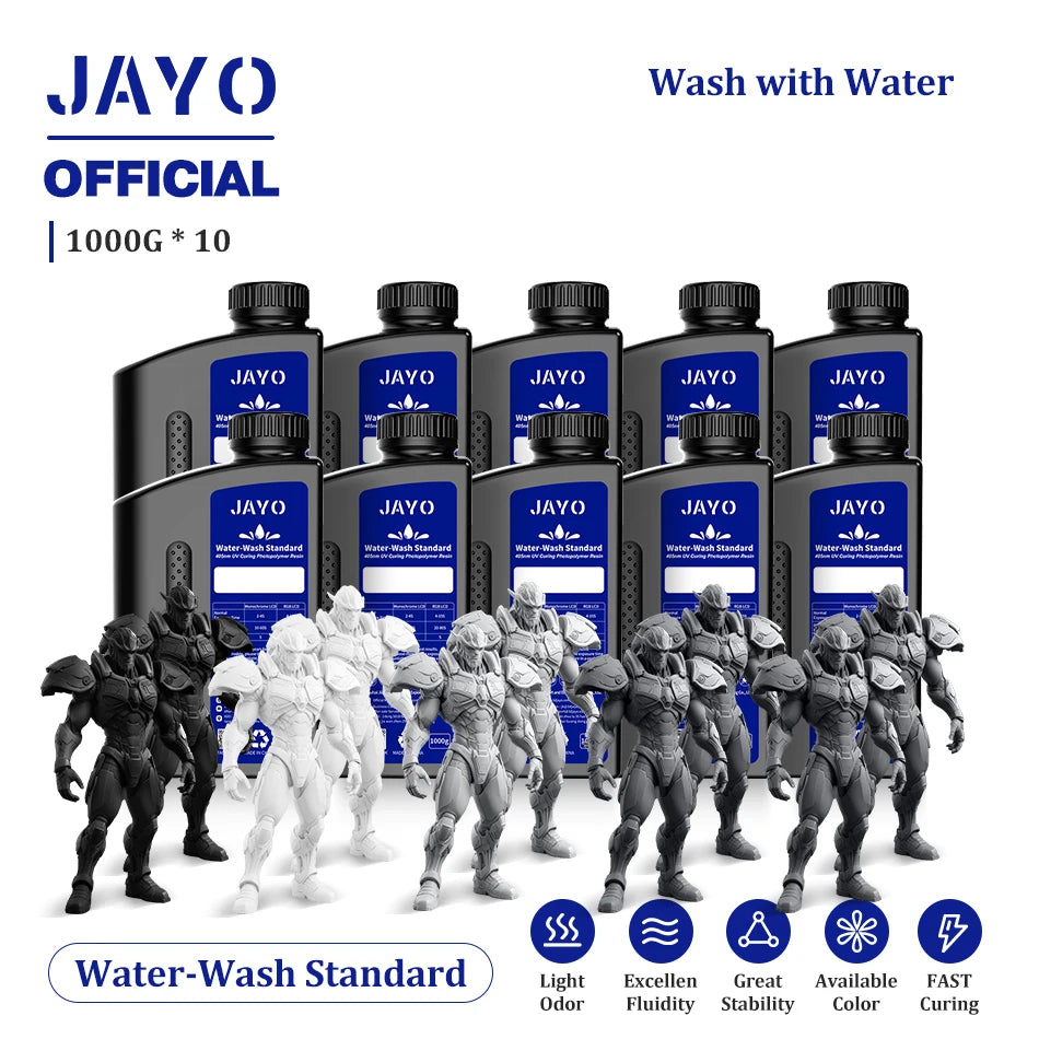 JAYO Water Wash  405nm UV Resin 10kg ABS Like 3D Printer Resin  Standard Rapid Photopolymer Resin for LCD/DLP/SLA