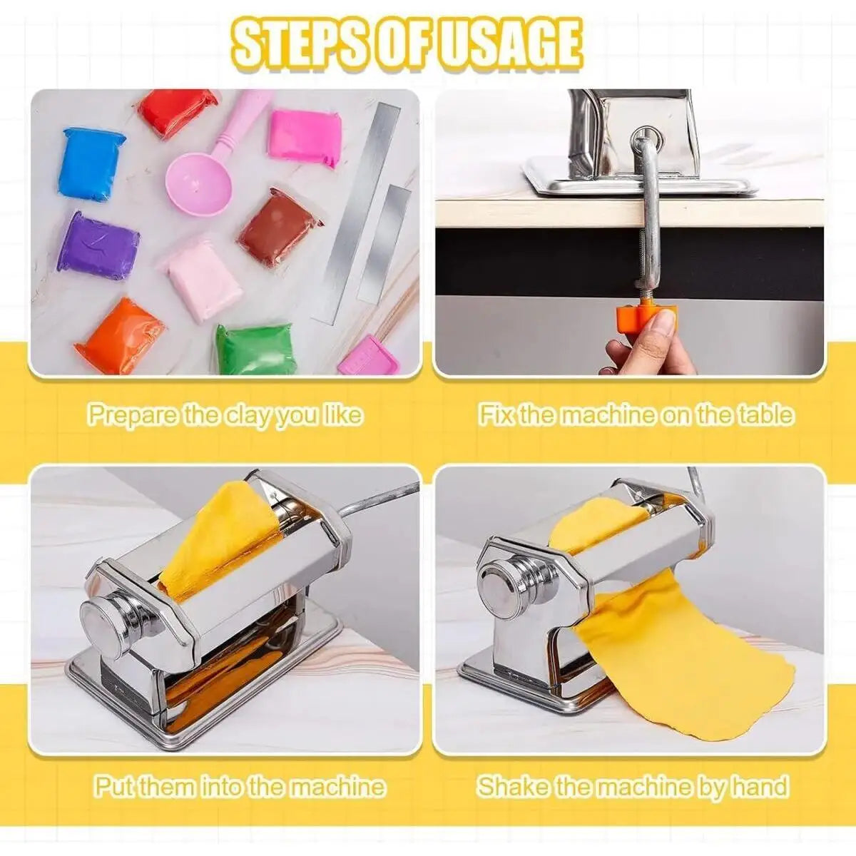 Polymer Clay Press Machine, Craft Clay Mixer Ergonomic Clay Roller Tool