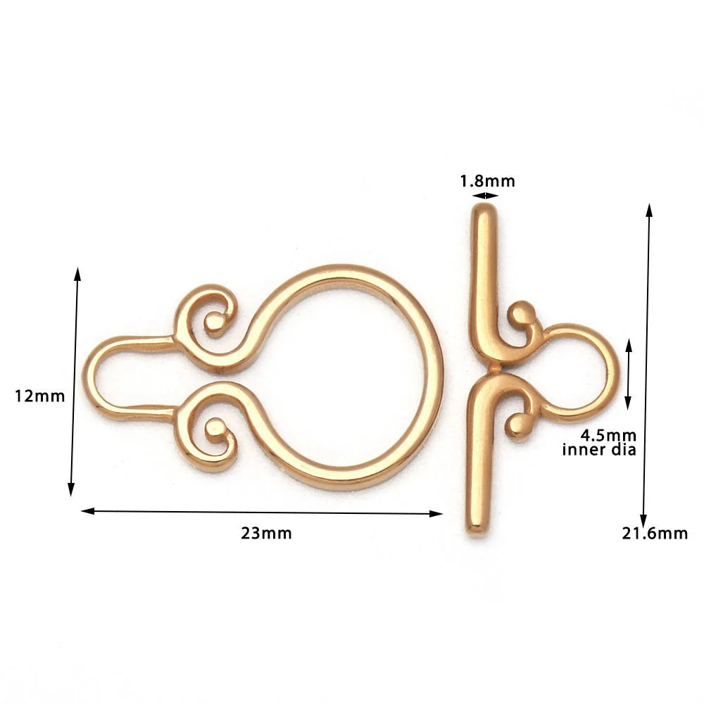 Stainless Steel Toggle Clasps 4 Sets