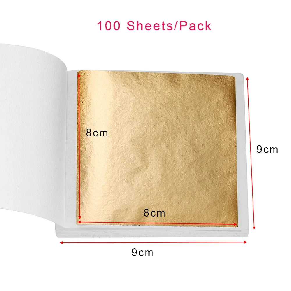 Imitation Gold Foil Paper Leaf Gilding  Use in Epoxy Resin Mold Jewelry Making 100-200sheets