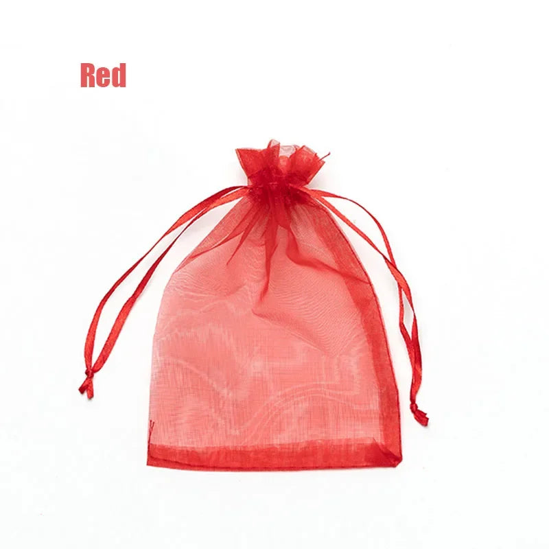Drawable Organza Jewelry Packaging 7x9 9x12cm 10x15 13x18cm  22 Colors 100 Pieces