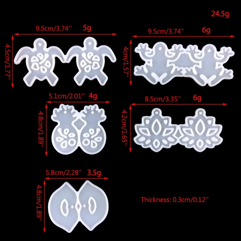 Fun Assortment For Earrings & Pendants  Resin Mold