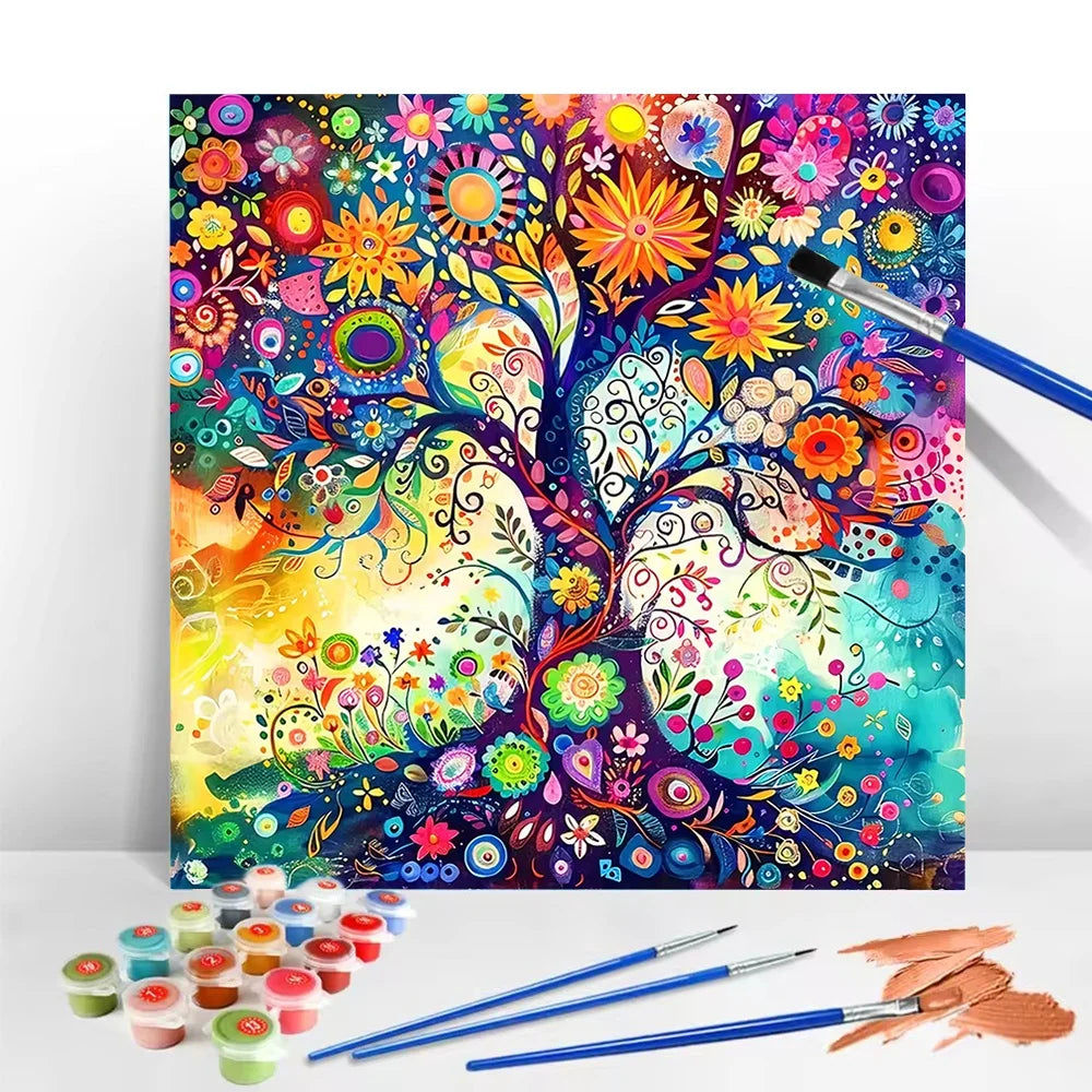 Colorful Trees Paint By Numbers Kit