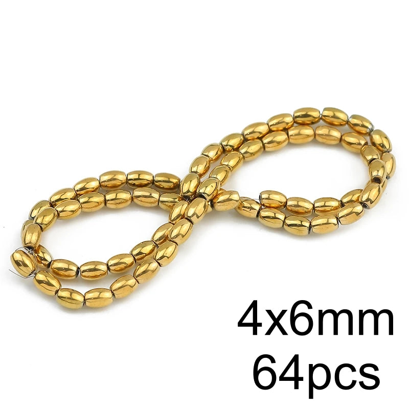 AAA+ Retention Color Natural Gold Plated Hematite  Loose Beads For Jewelry Making