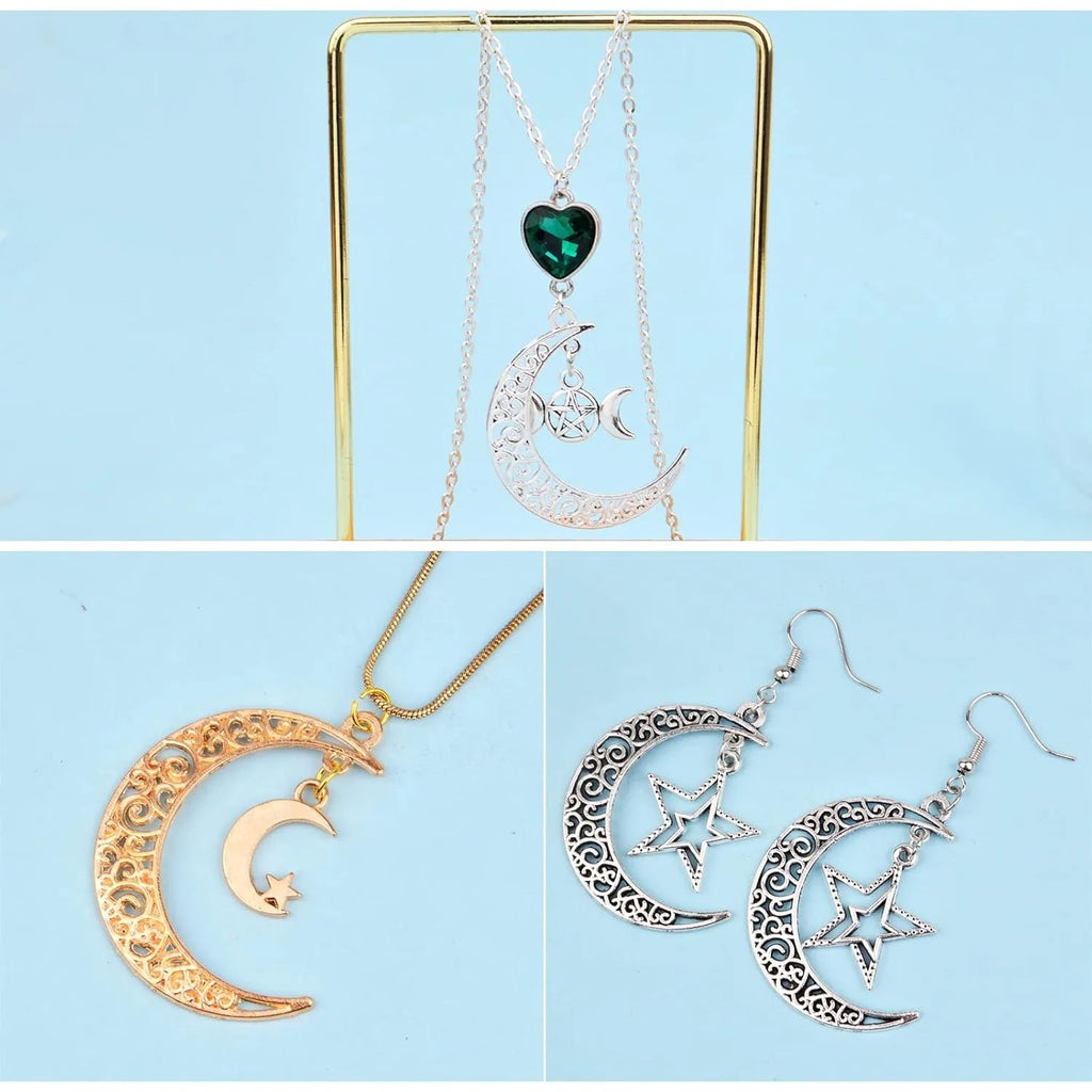 Moon Hollow Crescent Pendants Celestial For Pendants Earrings Necklace Bracelet Jewelry Making 30pcs
