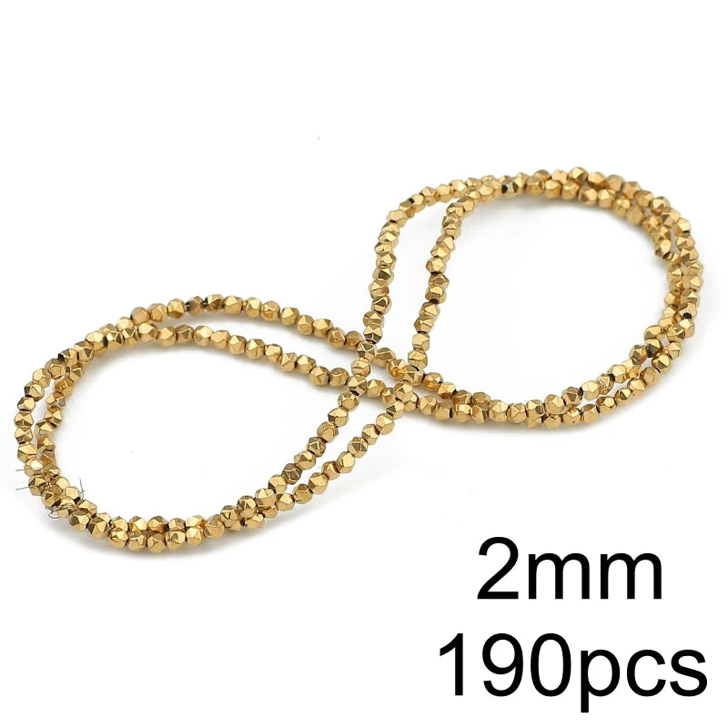 AAA+ Retention Color Natural Gold Plated Hematite  Loose Beads For Jewelry Making