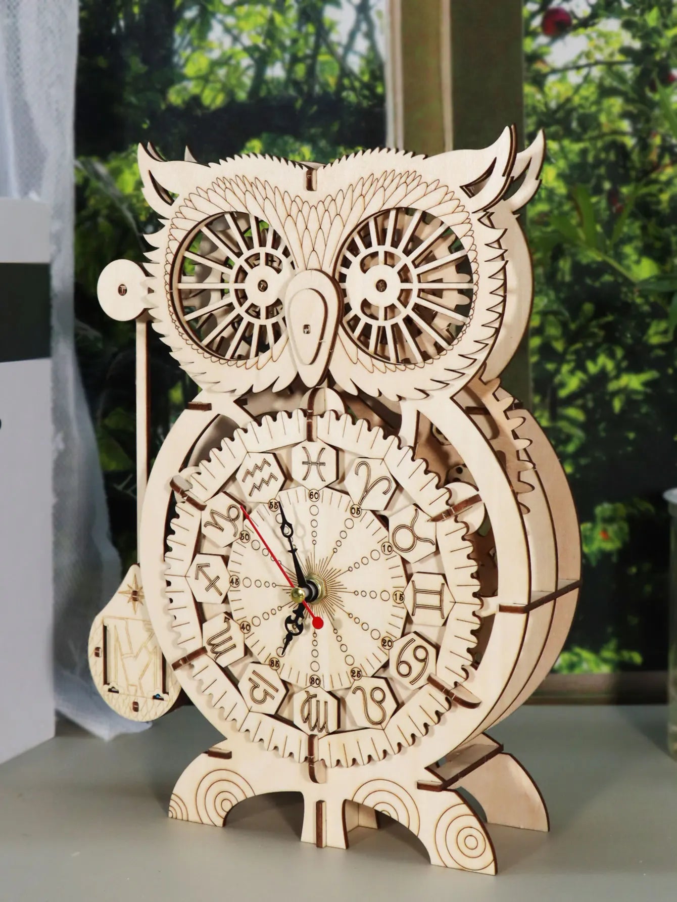 3D Wooden Puzzle Owl Clock Model To Build Kit for Adults