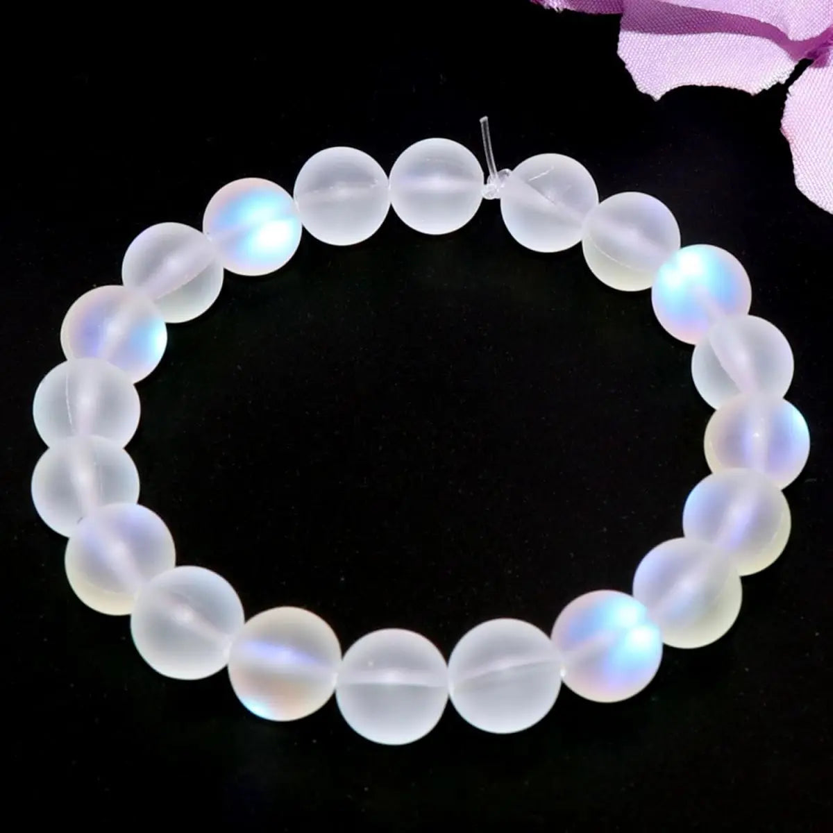 Matte White Aurora Crystal Glass Beads