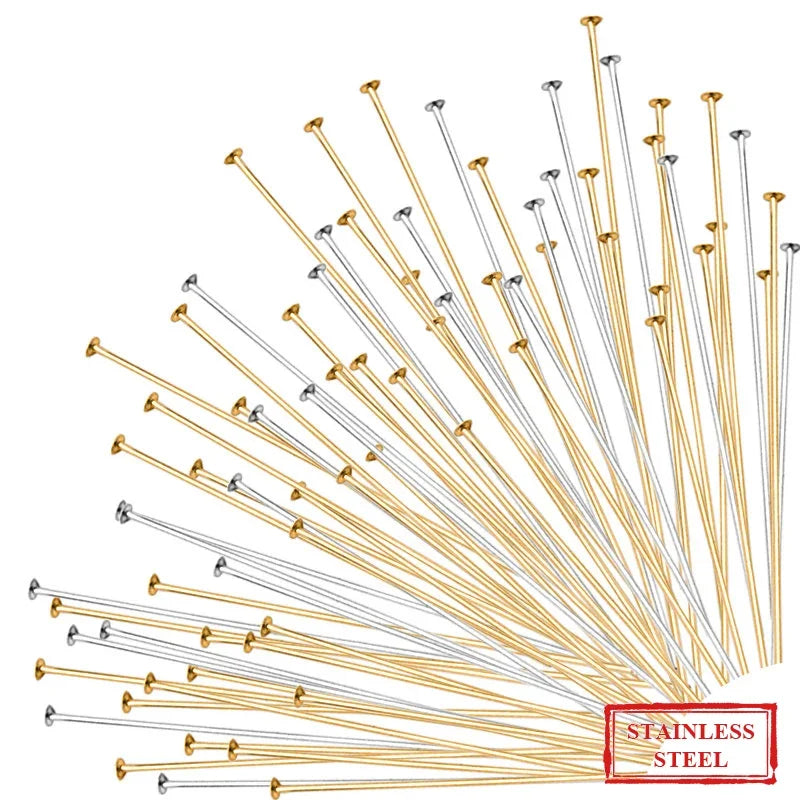 Stainless Steel Flat Head Pins Earrings 20/25/30/40/50mm