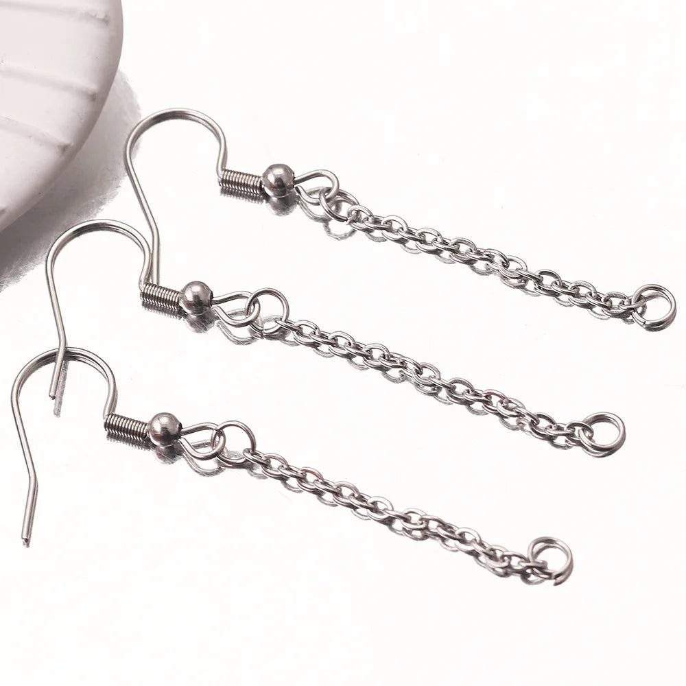 Stainless Steel Dangle Earring Wires Extension Chain Connector Hypoallergenic  Jewelry Findings 10pcs