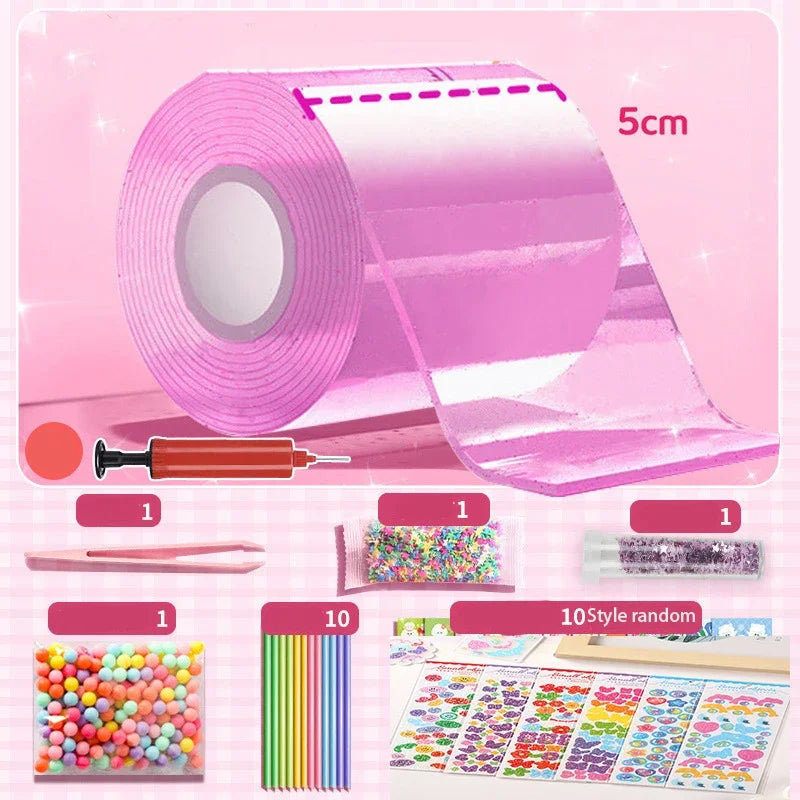 Nano Glue DIY Blow Bubble Nano Tape Nano Glue Double Sided Tape Nano Tape Sticky Ball Tape DIY Crafts Tape Toys Kids