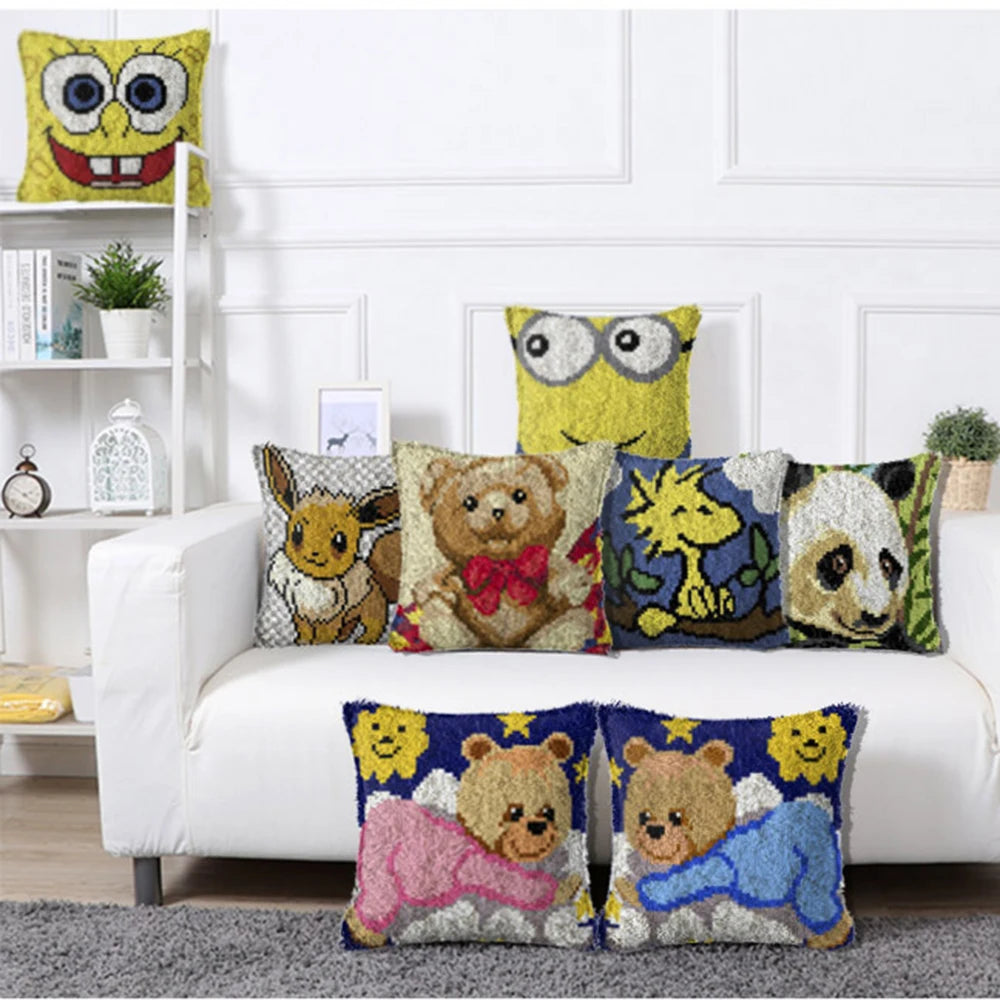 Cartoon  Latch Hook Rug Kit Cushion Cover Or Floor Mat