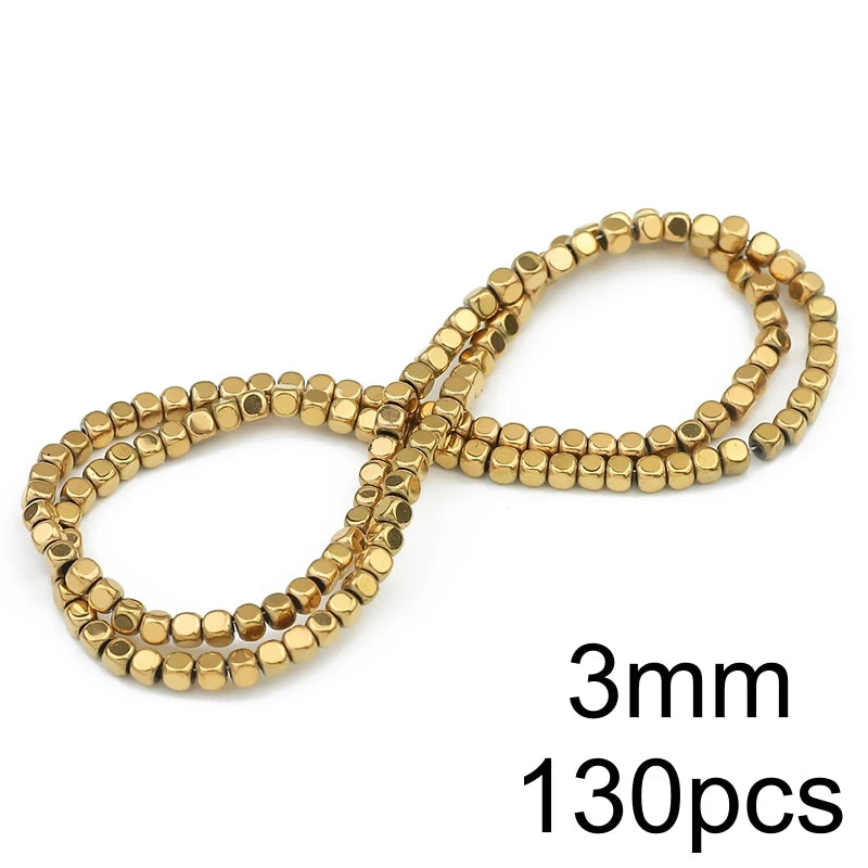 AAA+ Retention Color Natural Gold Plated Hematite  Loose Beads For Jewelry Making